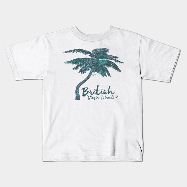 British Virgin Islands, Palm Tree Kids T-Shirt by jcombs